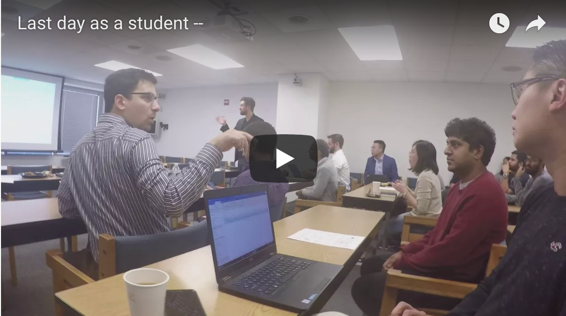 The last day as a student -- a video record for a PhD defense